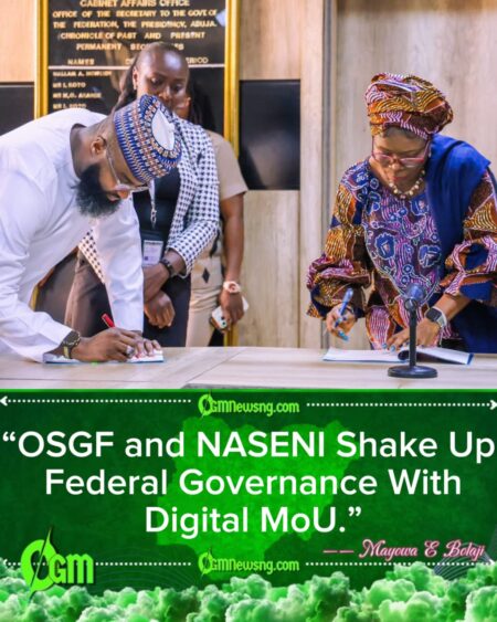 FEC Digitalization: OSGF Signs MoU With NASENI to Modernize