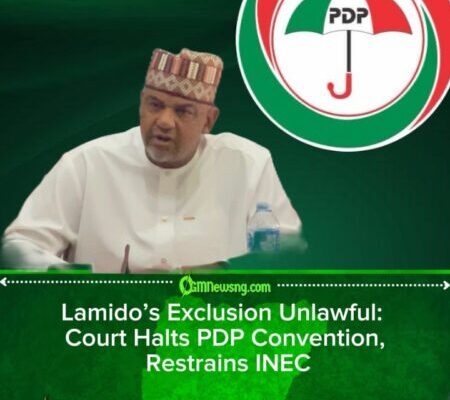COURT HALTS PDP IBADAN CONVENTION OVER LAMIDO’S EXCLUSION, RESTRAINS INEC