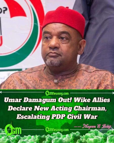 Umar Damagum, PDP National Chairman Faces Suspension as Wike-Backed PDP Faction Declares Leadership Overhaul
