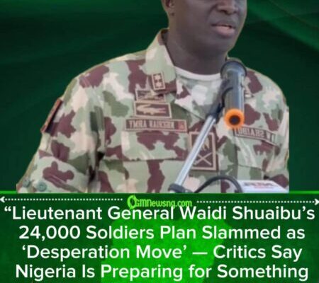 Lieutenant General Waidi Shuaibu Shocks Nation With Plan to Hire 24,000 Soldiers — Critics Say Nigeria Is ‘Militarising at Record Speed