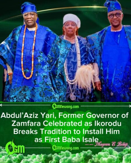 Abdul’Aziz Yari, Former Governor of Zamfara, Crowned as First Baba Isale in Ikorodu’s Historic Royal Ceremony