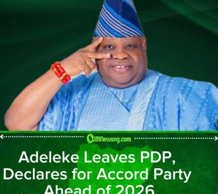 Ademola Adeleke Joins Accord Party, Declares Re-Election Bid for 2026