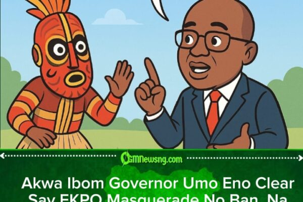 Akwa Ibom Governor Umo Eno Ban Street Performance for EKPO Masquerade, Culture Still Dey Alive