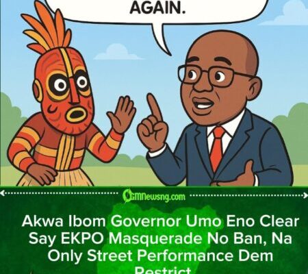 Akwa Ibom Governor Umo Eno Ban Street Performance for EKPO Masquerade, Culture Still Dey Alive