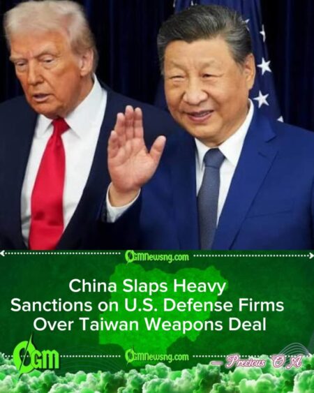 China Blacklists U.S. Weapons Firms After Taiwan Arms Transfers