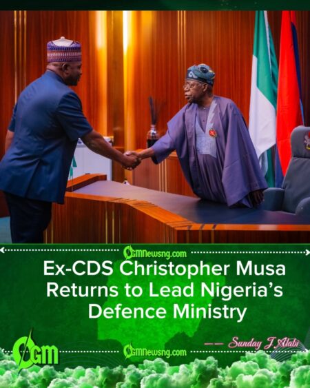 Tinubu Swears In General Christopher Musa as Defence Minister Amid Rising Insecurity