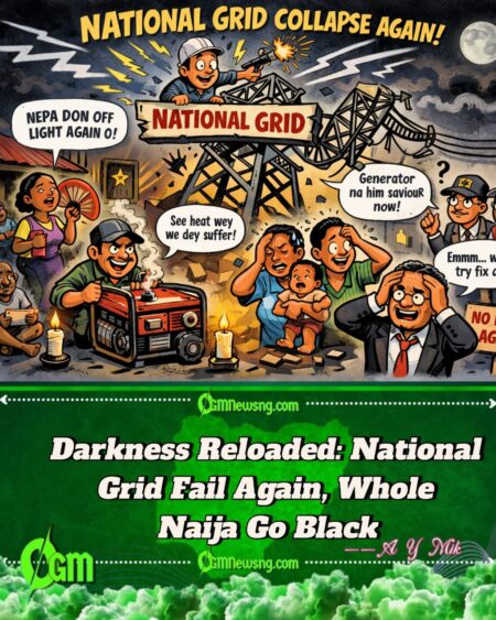 Nigeria National Grid Don Fall Again: Whole Country Enter Darkness As Light Carry Leg Go Monday Afternoon
