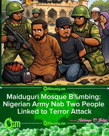 Nigerian Army Arrest Two Suspects Over Maiduguri Mosque B%mbing, Residents Relief After Attack