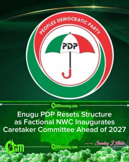 Enugu PDP Inaugurates Caretaker Committee as Party Moves to Regain Political Ground Before 2027