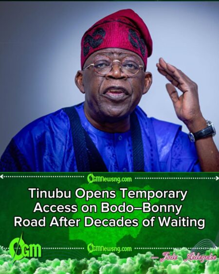 President Bola Ahmed Tinubu Flags Off Temporary Use of Bodo–Bonny Road, Ending Decades of Costly River Crossings