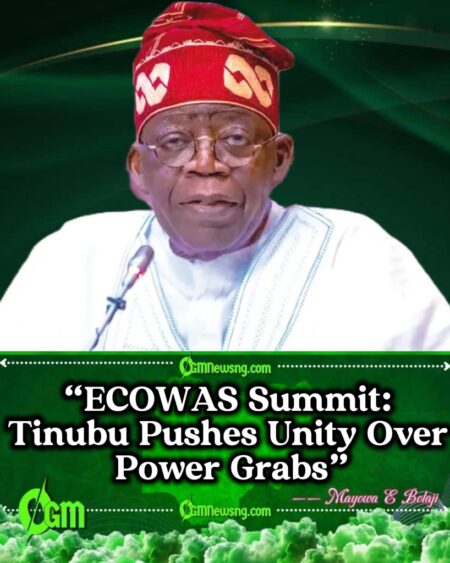 President Bola Ahmed Tinubu Urges ECOWAS Leaders to Secure Region, Not Seize Power