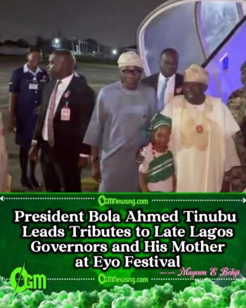 Tinubu to Attend December 27 Eyo Festival as Lagos Honours Its Icons