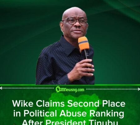 Wike Claims Second Place in Political Abuse Ranking After President Tinubu