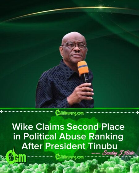 Wike Claims Second Place in Political Abuse Ranking After President Tinubu