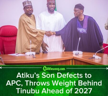 2027 POLITICS: ATIKU’S SON JOINS APC, DECLARES SUPPORT FOR TINUBU’S RE-ELECTION