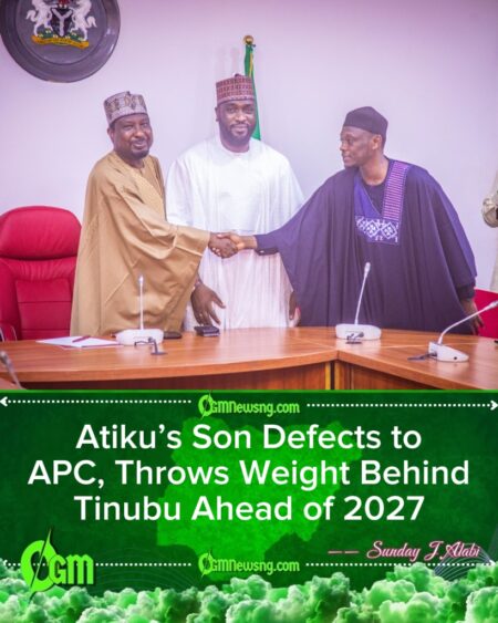 2027 POLITICS: ATIKU’S SON JOINS APC, DECLARES SUPPORT FOR TINUBU’S RE-ELECTION