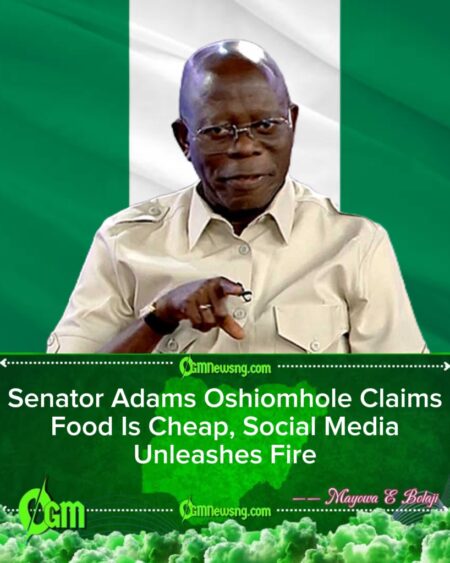 Senator Adams Oshiomhole Says Food Is Cheap, Nigerians Ask If He Shops Abroad