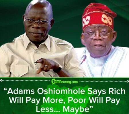 Senator Adams Oshiomhole Says Tinubu’s Tax Is Fair — Nigerians Say ‘LOL, Fair for Who?’