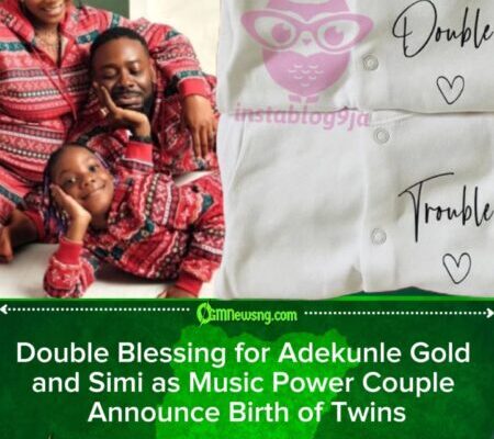 Adekunle Gold and Simi Welcome Twin Babies, Fans and Celebrities Celebrate Double Joy