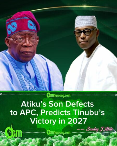 Atiku’s Son Abba Joins APC, Says No Party Can Stop Tinubu in 2027