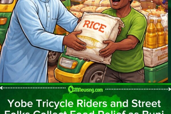 Buni Distribute Free Food Items to Yobe Tricycle Riders, Street People Beneficiaries Happy