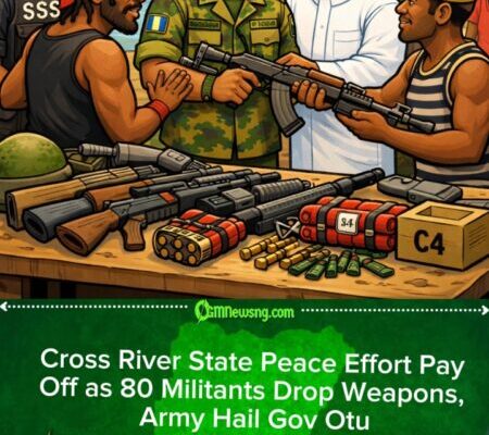 Cross River State Record Major Security Breakthrough as 80 Militants Surrender Arms for Amnesty