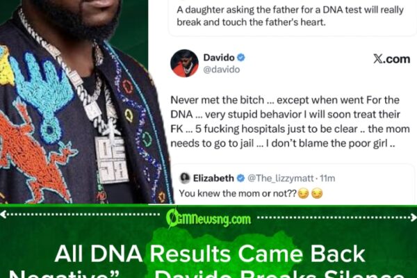 Davido Reacts to Paternity Allegations: Five DNA Tests Confirm He Is Not the Father