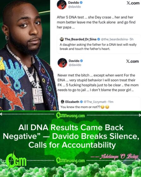 Davido Reacts to Paternity Allegations: Five DNA Tests Confirm He Is Not the Father