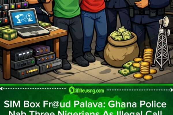 Ghana Police Arrest Three Nigerians For SIM Box Fr@ud For Accra, Telecom Crime Scatter Ground