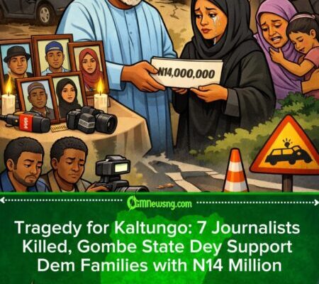 Gombe State Govt Don Give N14 Million to Families of Journalists Wey Die for Road Crash