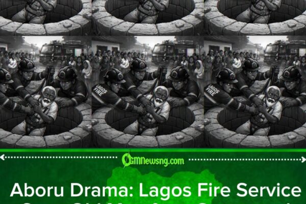 Lagos Fire Service Rescue 84-Year-Old Baba Wey Fall 140-Feet Well Alive for Aboru