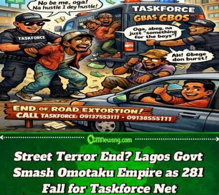 Lagos Taskforce Arrest 281 Omotaku for Street Extortion as Govt Clear Major Roads