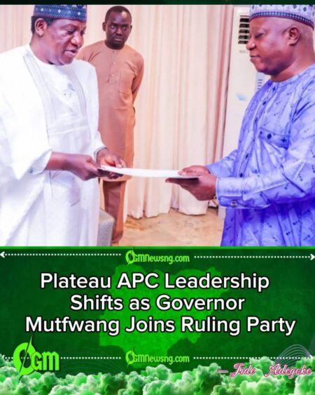 Lalong Steps Aside as Plateau APC Leadership Shifts to Governor Mutfwang