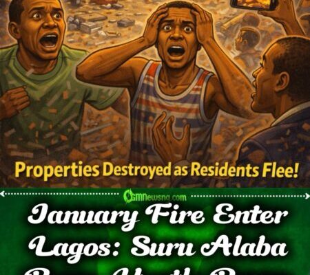 Gbas Gbos for Mile 2: Massive Fire Outbreak Burn Properties Around Suru Alaba Bus Stop, Lagos