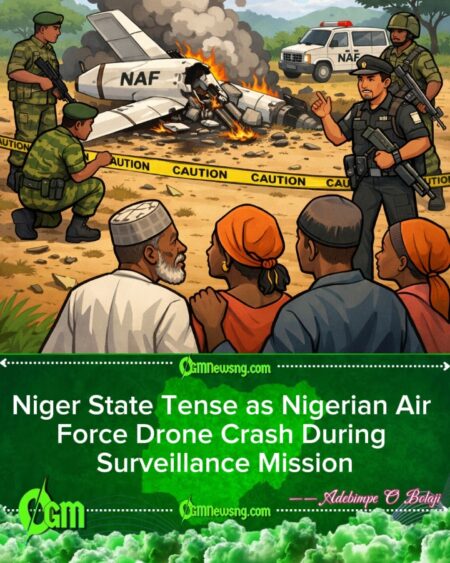 NAF Drone Crash for Niger State Sparks Panic as Military Begin Investigation