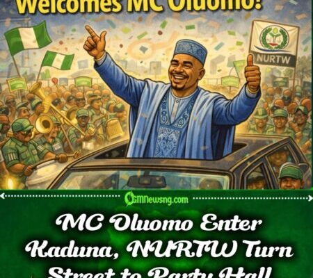 Kaduna NURTW Members Roll Out Red Carpet as MC Oluomo Land with Big Parade, Gbas Gbos Full Ground