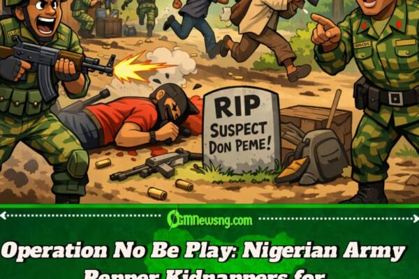 Kaduna Gbas Gbos: Nigerian Army Burst Kidnappers Hideout for Jagindi Kagom, One Suspect No Make Am Out Alive