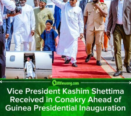 Vice President Kashim Shettima Arrives Conakry to Represent Tinubu at Guinea Inauguration