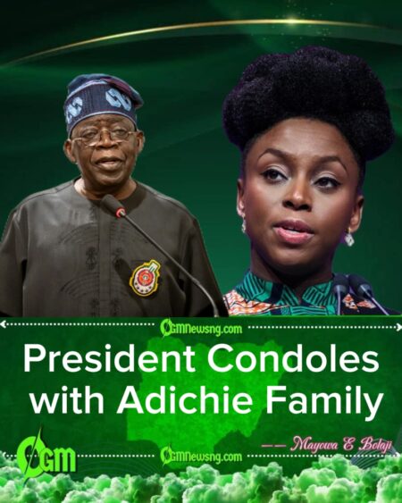 Bola Ahmed Tinubu Sends Heartfelt Condolences to Chimamanda Adichie