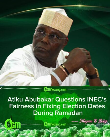 Atiku Abubakar Accuses INEC of Ignoring Muslim Voters With 2027 Election Timing