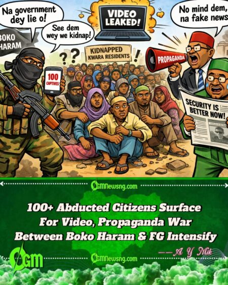 Gbas Gbos! Boko Haram Drop Shocking Video Of 100+ Kidnapped Kwara Residents, Accuse Government Of Propaganda Drama