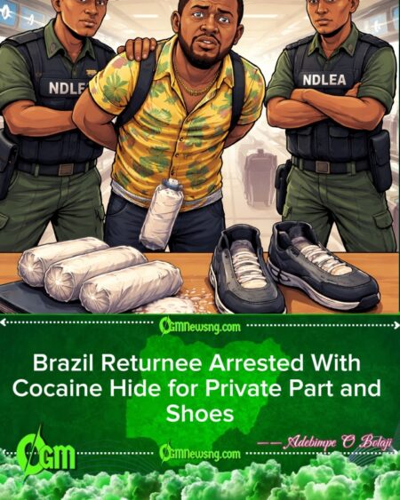 Brazil Returnee Arrested for Lagos Airport With Cocaine Hide for Private Part, NDLEA Burst Am