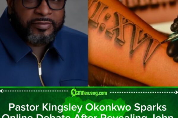 Pastor Kingsley Okonkwo Trends Online After Revealing John 3:16 Tattoo for His 50th Birthday