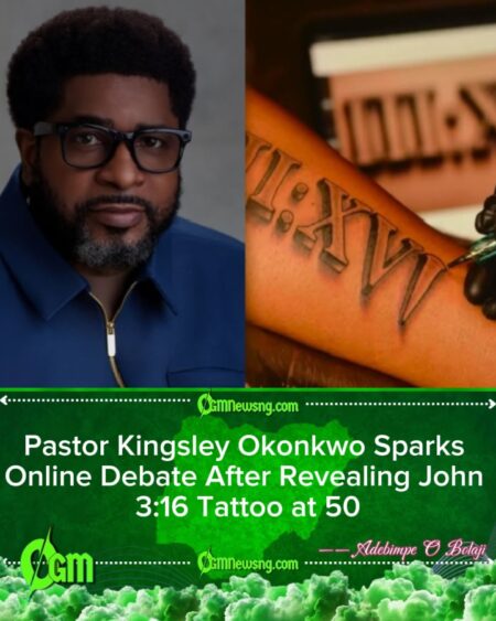 Pastor Kingsley Okonkwo Trends Online After Revealing John 3:16 Tattoo for His 50th Birthday