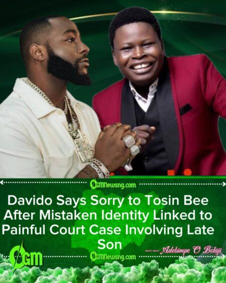 Davido Apologizes to Gospel Singer Tosin Bee Over Court-Related Identity Mix-Up