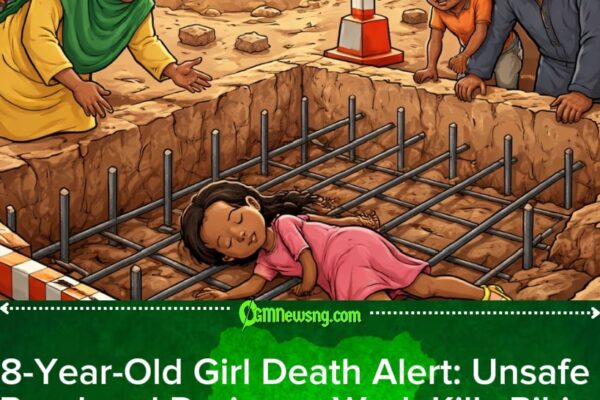 8-Year-Old Girl D!e After She Fall Inside Road Construction Site for Kano