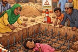 8-Year-Old Girl D!e After She Fall Inside Road Construction Site for Kano