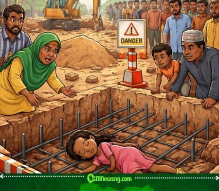 8-Year-Old Girl D!e After She Fall Inside Road Construction Site for Kano