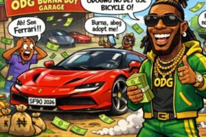 Burna Boy Drop Billions Buy Ferrari SF90 2026 – African Giant No Dey Use Bicycle Again