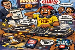 DJ Pretty Play Guinness World Record Attempt Crash After Song Play Twice — 72 Hours of Non-Stop DJing Reset Like Phone Wey Dem Reboot
